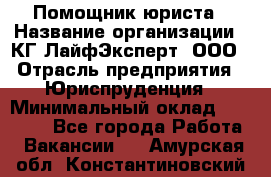 Помощник юриста › Название организации ­ КГ ЛайфЭксперт, ООО › Отрасль предприятия ­ Юриспруденция › Минимальный оклад ­ 45 000 - Все города Работа » Вакансии   . Амурская обл.,Константиновский р-н